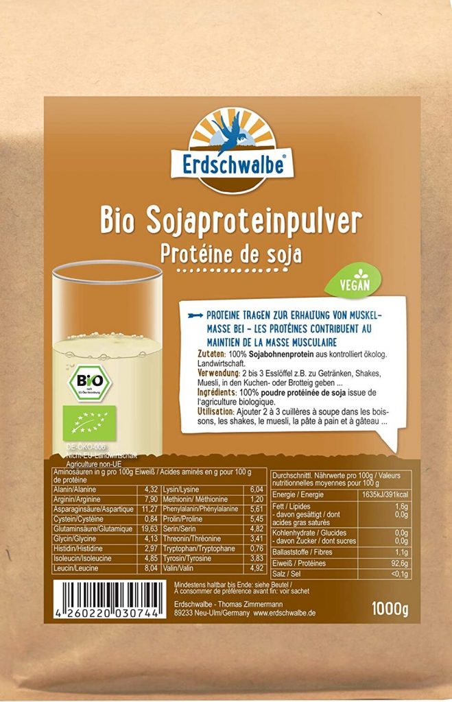 Erdschwalbe Bio Sojaprotein Pulver